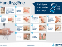 Handhygiëne - reinigen met water en zeep.